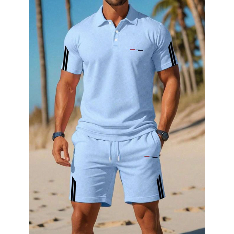 🏆LAATSTE DAG UITVERKOOP 50% KORTING💙 Sportset met kraag kwalitatieve mengstof diepzakken