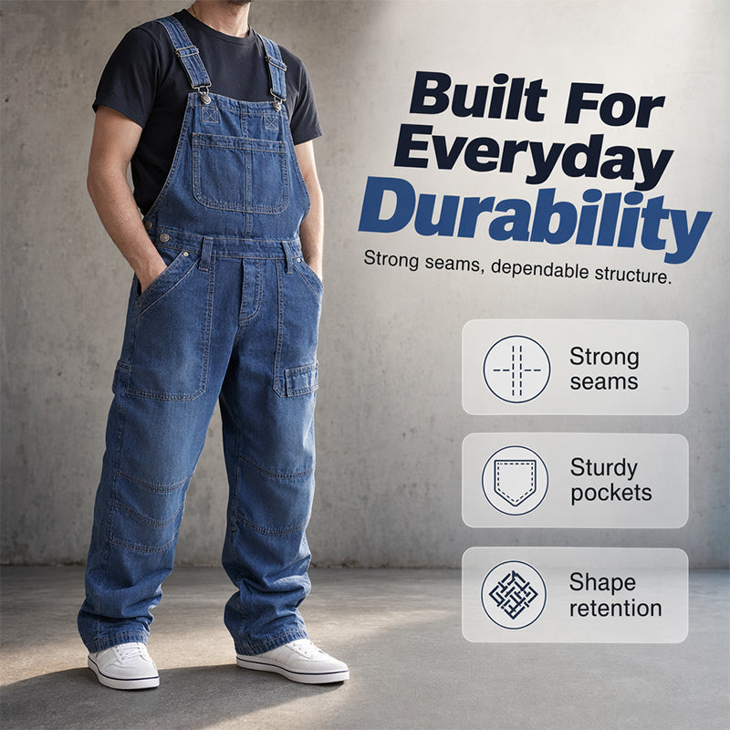 🔥50% KORTING 50K+ VERKOCHT💙 Heren denim overall kwalitatieve mengstof verstelbare schouderbanden meerdere zakken
