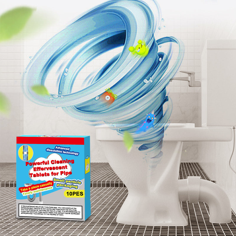 50% KORTING ❤️Krachtige Reinigende Bruistabletten voor Afvoer, Lost Haar & Vet Verstoppingen Snel Op, Geurverwijderend Antibacterieel Afvoerreiniging voor Gootsteen Toilet Vloer