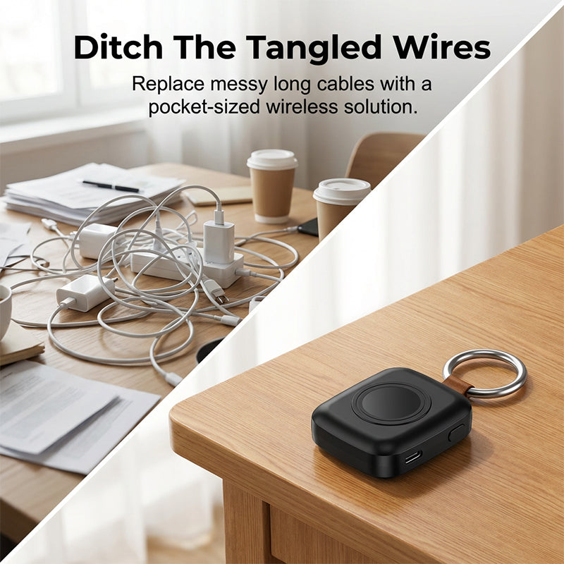 ⌚✨ 50% KORTING! Compact, magnetisch, en past aan je sleutelbos. Deze 1200mAh powerbank laadt je horloge razendsnel op – van noodgeval tot volledige werkdag.