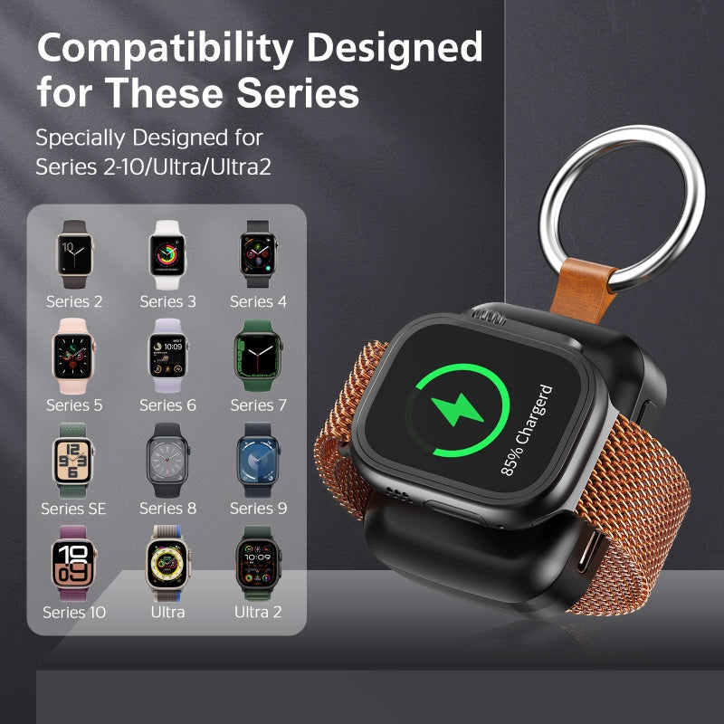 ⌚✨ 50% KORTING! Compact, magnetisch, en past aan je sleutelbos. Deze 1200mAh powerbank laadt je horloge razendsnel op – van noodgeval tot volledige werkdag.