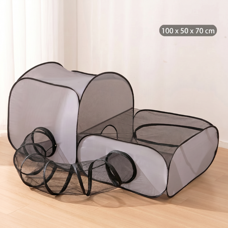 🐱 50% KORTING! 🏠 Veelzijdig kattenhuis met hekwerk – Ademend, wasbaar en opvouwbaar – Perfect als toevluchtsoord, speelplek of kraamhok – knus en praktisch 🐾✨