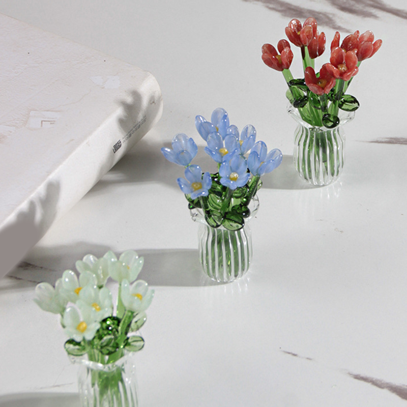 ⏳ FLASH SALE! ✨ Mini Glasboeket | Elegant Cadeau 🎀 | Hoogte ca. 6cm | HALF PRICE 🎉