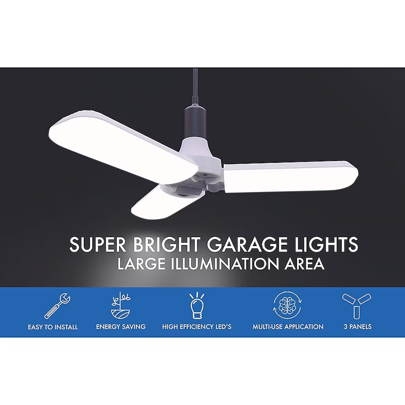 Opvouwbare LED-plafondlamp voor de garage