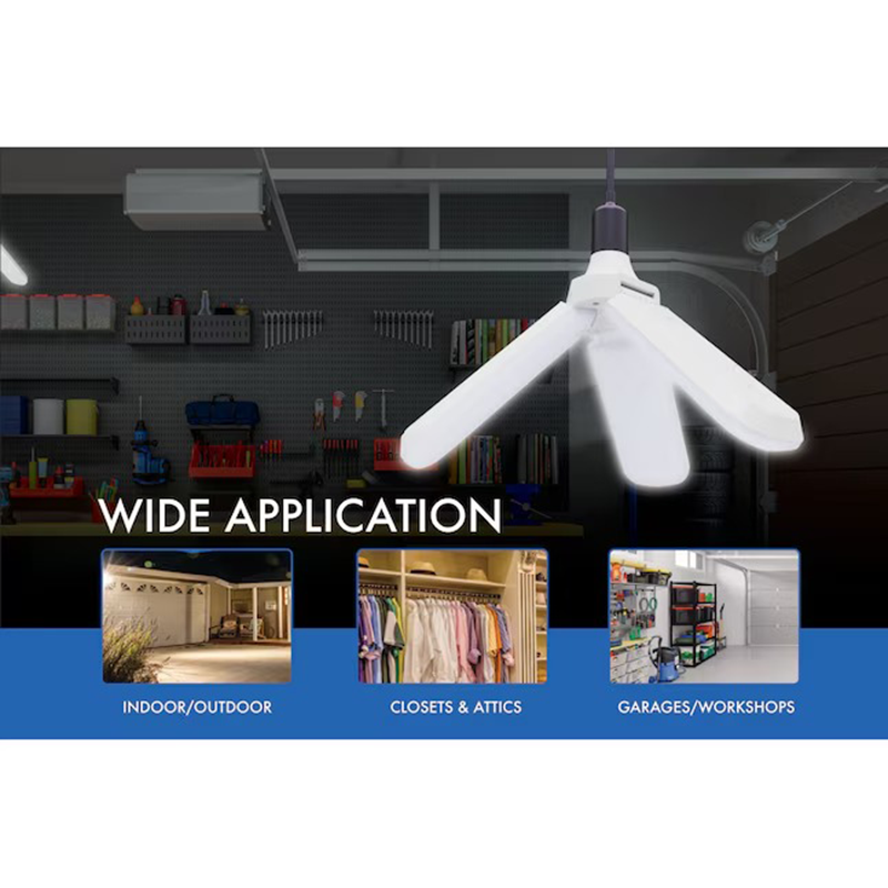Opvouwbare LED-plafondlamp voor de garage