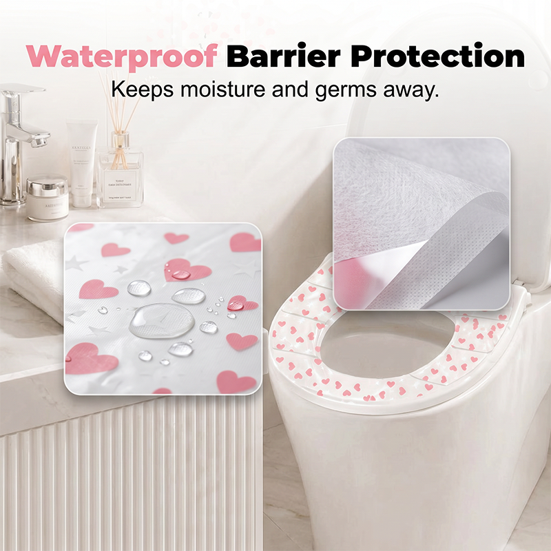 🚽🛡️ Wegwerp toiletbrilhoes – waterdicht, universele pasvorm, handig voor op reis!