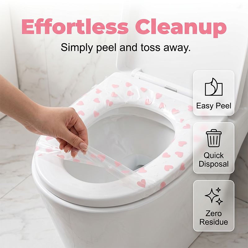 🚽🛡️ Wegwerp toiletbrilhoes – waterdicht, universele pasvorm, handig voor op reis!