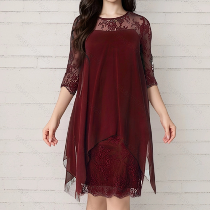 ⏳ FLASH SALE! ✨ Stijlvolle Lace Jurk | High-Low Zoom Toont Benen 🦵 | Perfect voor Dates/Feestjes | HALF PRICE 🎉