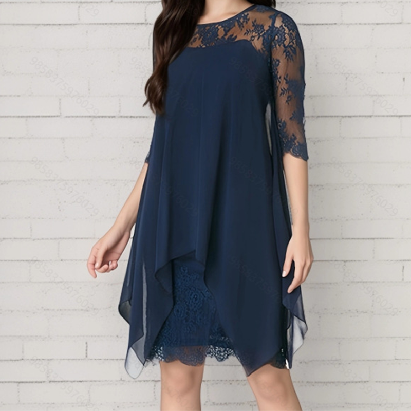⏳ FLASH SALE! ✨ Stijlvolle Lace Jurk | High-Low Zoom Toont Benen 🦵 | Perfect voor Dates/Feestjes | HALF PRICE 🎉