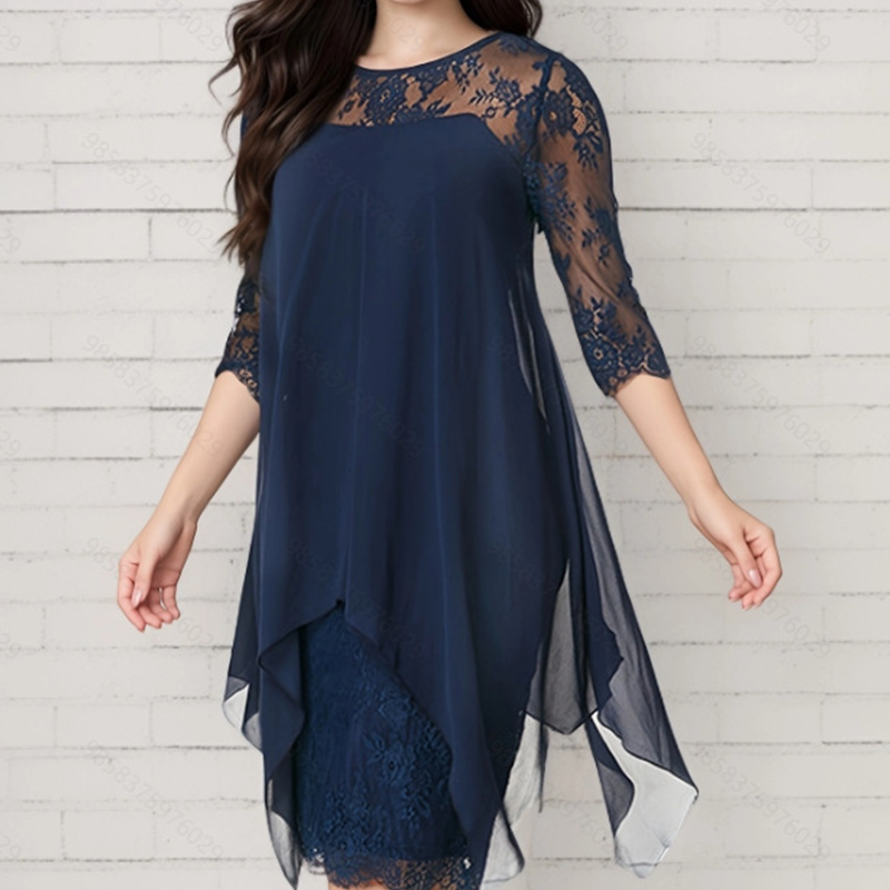 ⏳ FLASH SALE! ✨ Stijlvolle Lace Jurk | High-Low Zoom Toont Benen 🦵 | Perfect voor Dates/Feestjes | HALF PRICE 🎉