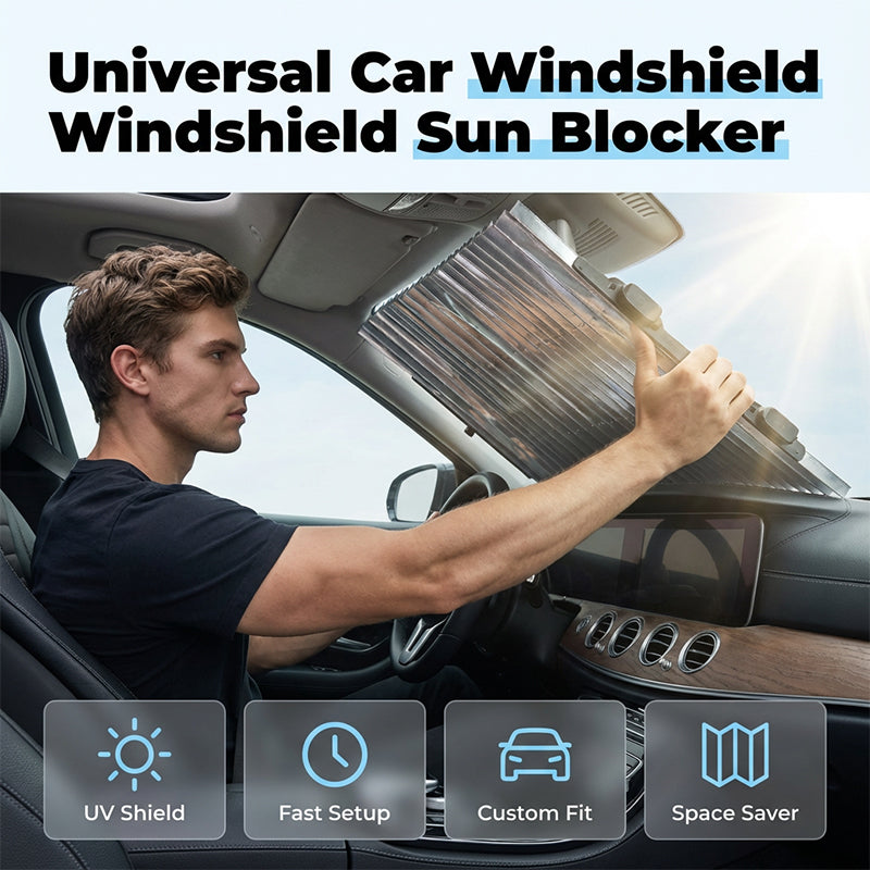 Universele zonneklep voor de voorruit van de auto