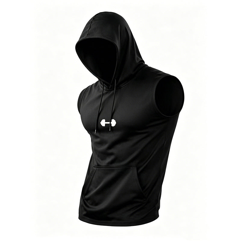Heren Atletisch Mouwloos Hoodie Vest