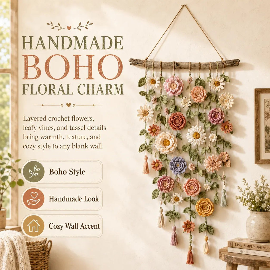 🌸 LAATSTE DAG SPECIALE PRIJS!! 🌸 Gehaakte Bloemen Wanddecoratie – Breng Warmte En Sfeer In Huis