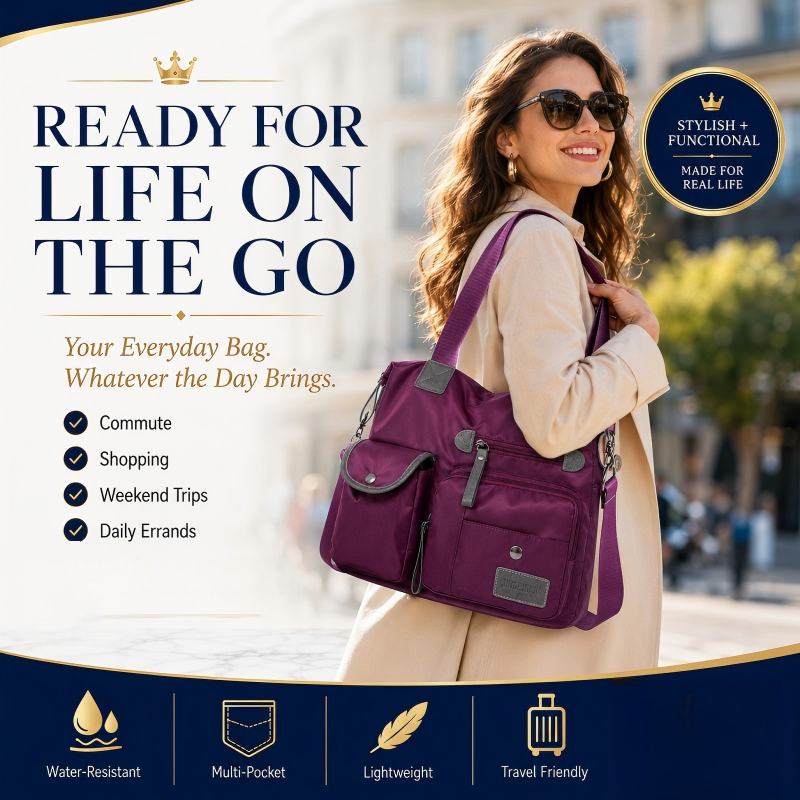 👜✨ Grote waterdichte shopper voor dames