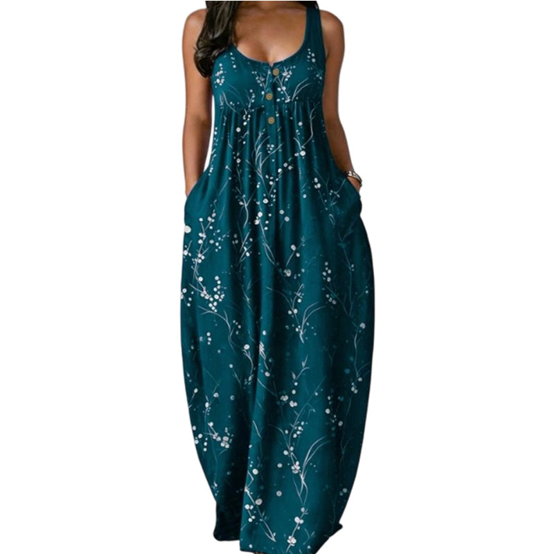 🌿 Limited Time ✨Mouwloze Maxi Jurk 👗  Flatterende Pasvorm