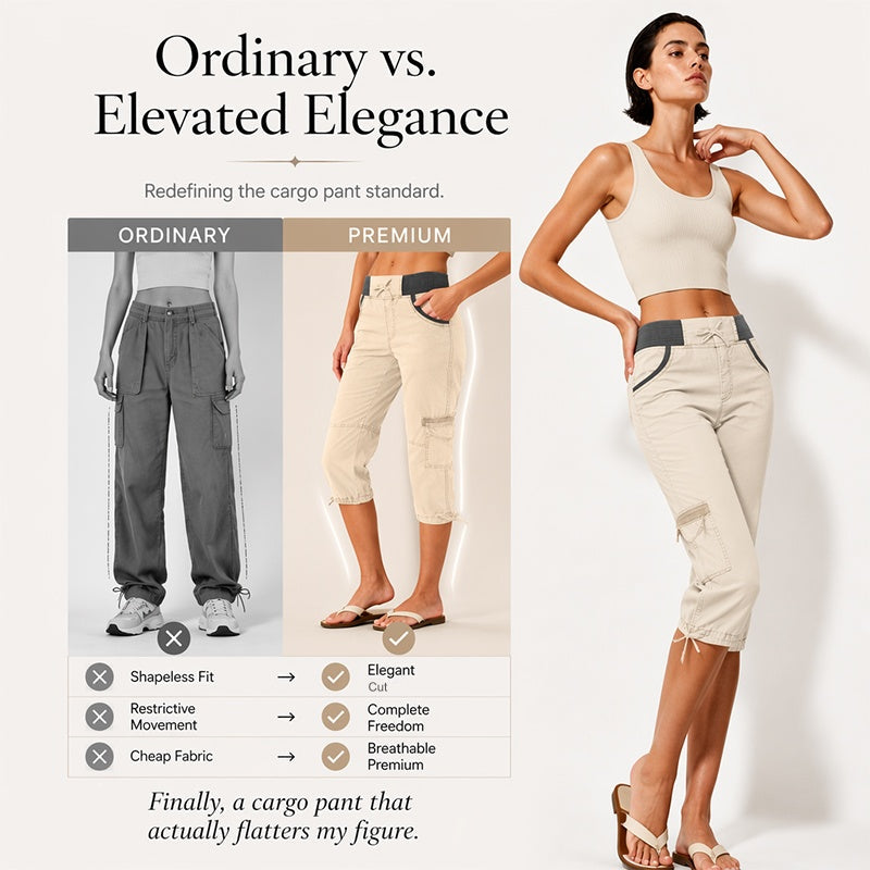 Cargo-capribroek met hoge taille voor dames