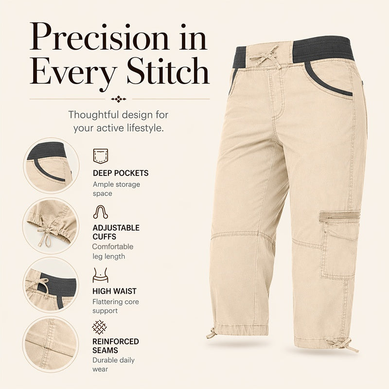 Cargo-capribroek met hoge taille voor dames
