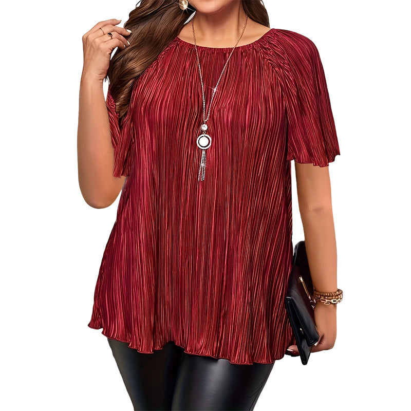 Flatterende geplooide blouse in grote maat