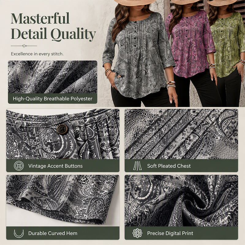 Blouse met paisleyprint voor dames in grote maten
