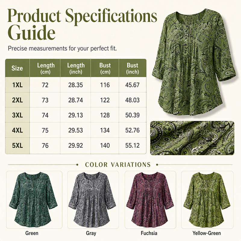 Blouse met paisleyprint voor dames in grote maten