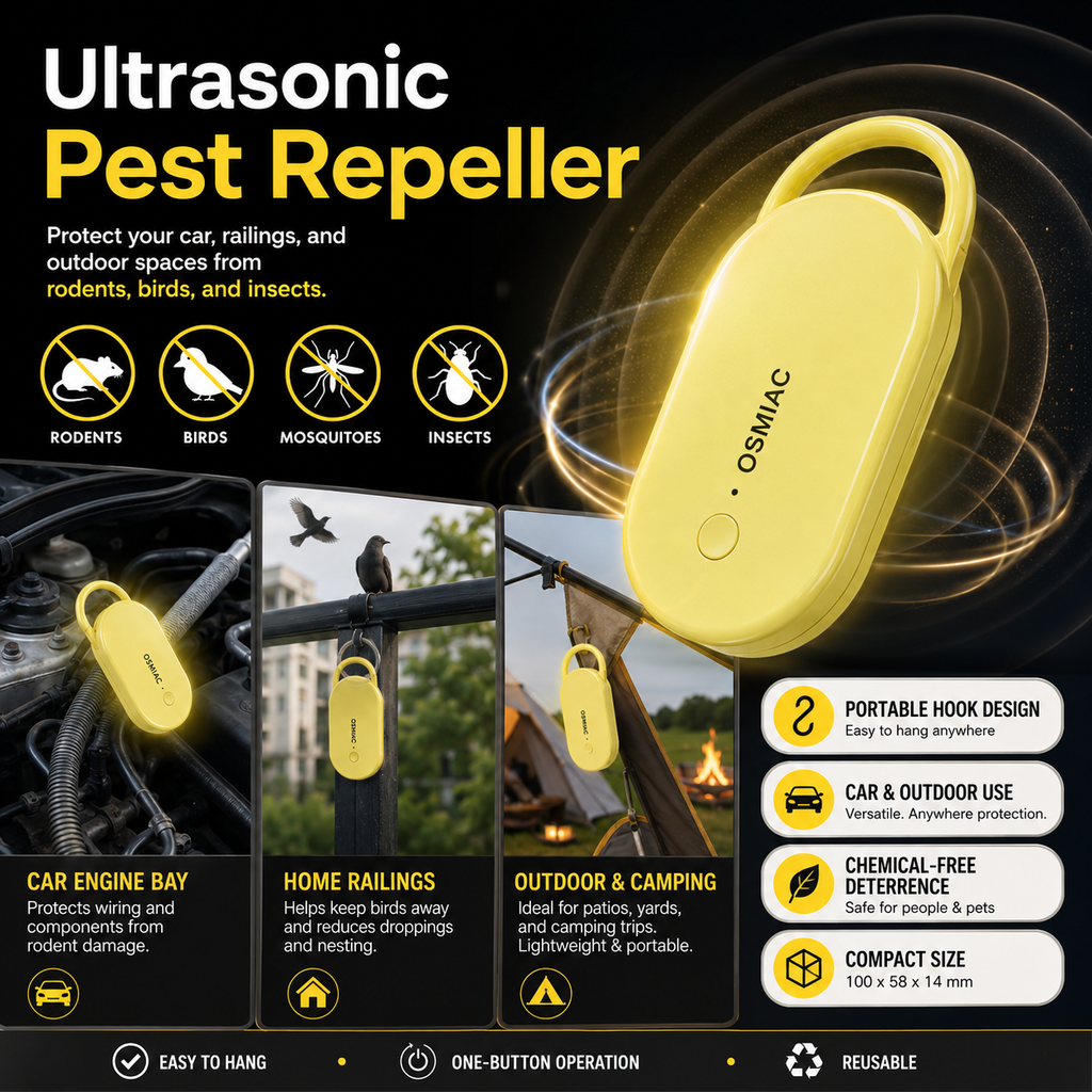 Draagbare Ultrasone Ongedierteverjager met Ophanghaak voor in de Auto
