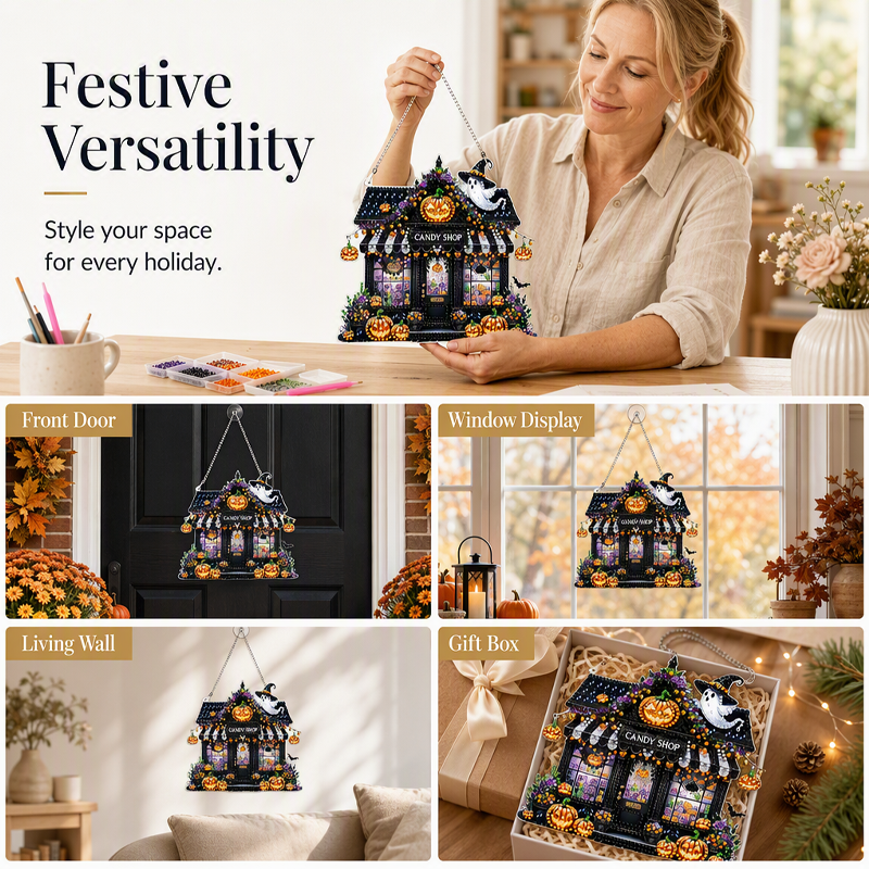 Halloween DIY Glitterkunst Hangende Ornament Kit