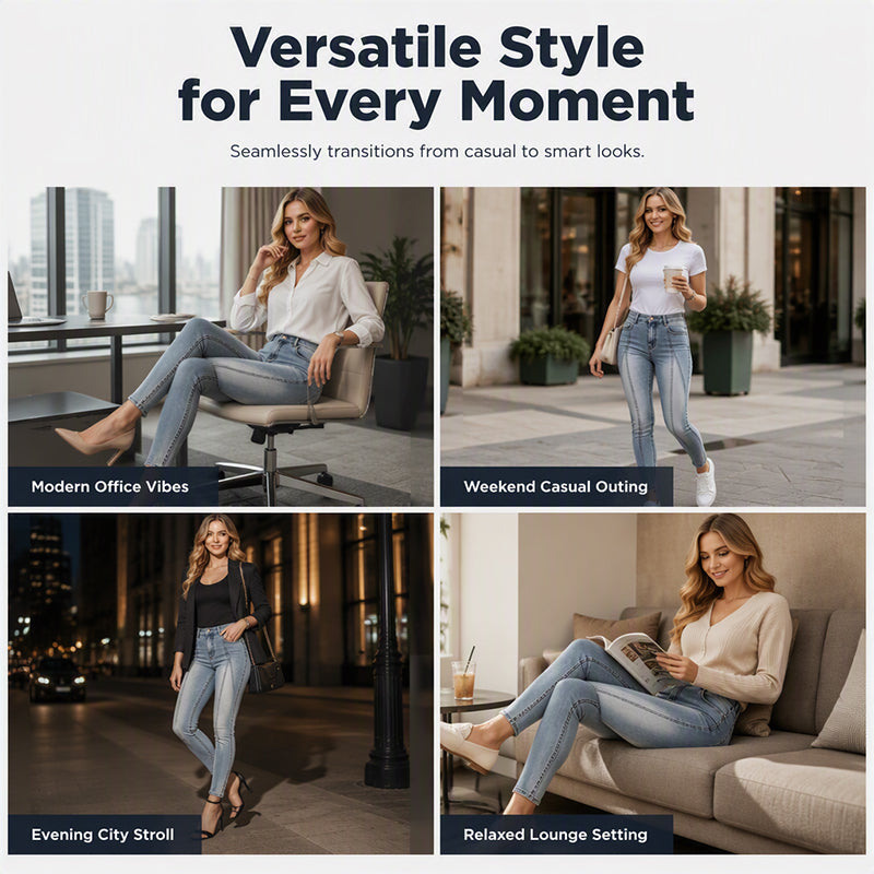 🎁Nieuwe collectie 55% korting💥Dames skinny jeans met hoge taille en afslankend effect