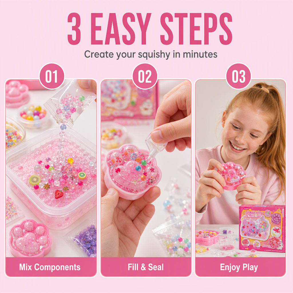 🎨 DIY-set voor een ‘Fried Ice’-squishy met kattenklauwmotief voor kinderen