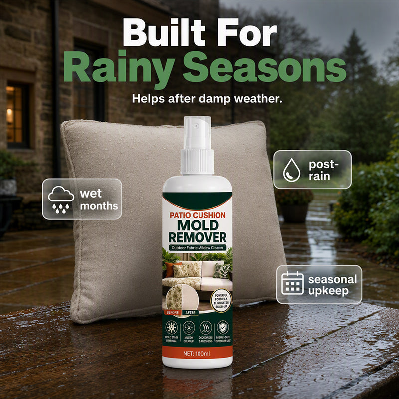 🛋️🍄 Koop 2, krijg 1 gratis! Nooit meer groene schimmel op je terras kussens! Deze spray verwijdert schimmelvlekken en helpt nieuwe schimmel te voorkomen – zacht voor stoffen, geen schrobben. Fris terrasgevoel!