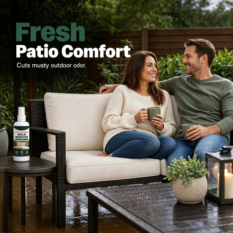 🛋️🍄 Koop 2, krijg 1 gratis! Nooit meer groene schimmel op je terras kussens! Deze spray verwijdert schimmelvlekken en helpt nieuwe schimmel te voorkomen – zacht voor stoffen, geen schrobben. Fris terrasgevoel!