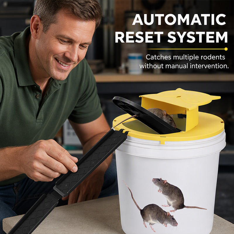 🐭⚡ 50% KORTING! Nooit meer rommelige muizenval schoonmaken! Deze automatische reset-val met klapdeksel vangt continu, zonder handmatig bijvullen of vieze handen – plaats, reset, vang!