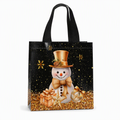 Zwarte kerstcadeautas van non-woven materiaal, feestelijke cadeauverpakkingszak 23x22x11cm