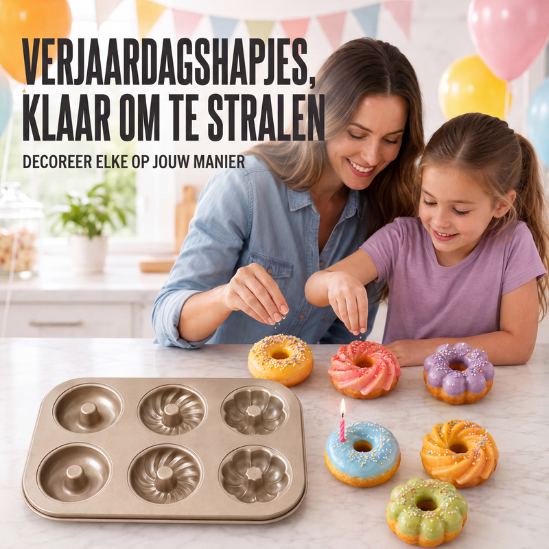 Antiaanbak mini tulbandvorm met meerdere holtes