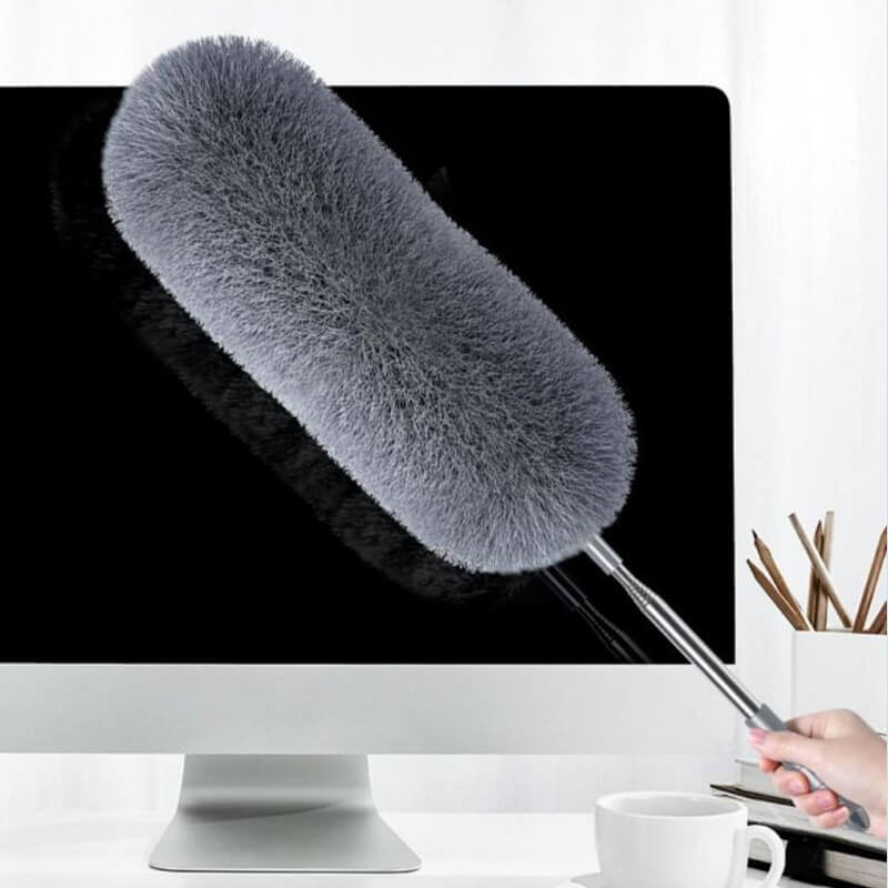 🔥 50% KORTING ! ✨ Uitschuifbare stofvegen - Elektrostatische werking, Verlengbaar voor hoge hoeken, Wasbare microvezel kop voor meubelonderhoud 🧹⚡