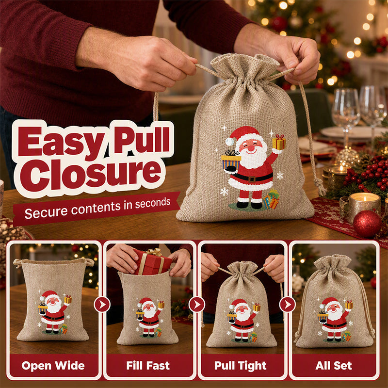 🎄⛄Losse snoepjes en cadeautjes netjes verpakt in seconden – Kerst Jute Cadeauzakjes met Trekkoord | 29 Designs 🎁🎄