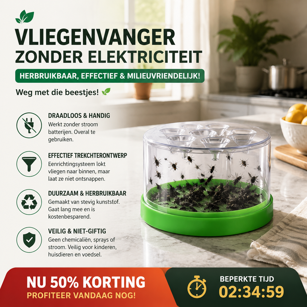 🪰 Vliegenvanger zonder elektriciteit – herbruikbaar, effectief en milieuvriendelijk! Weg met die beestjes! 🌿