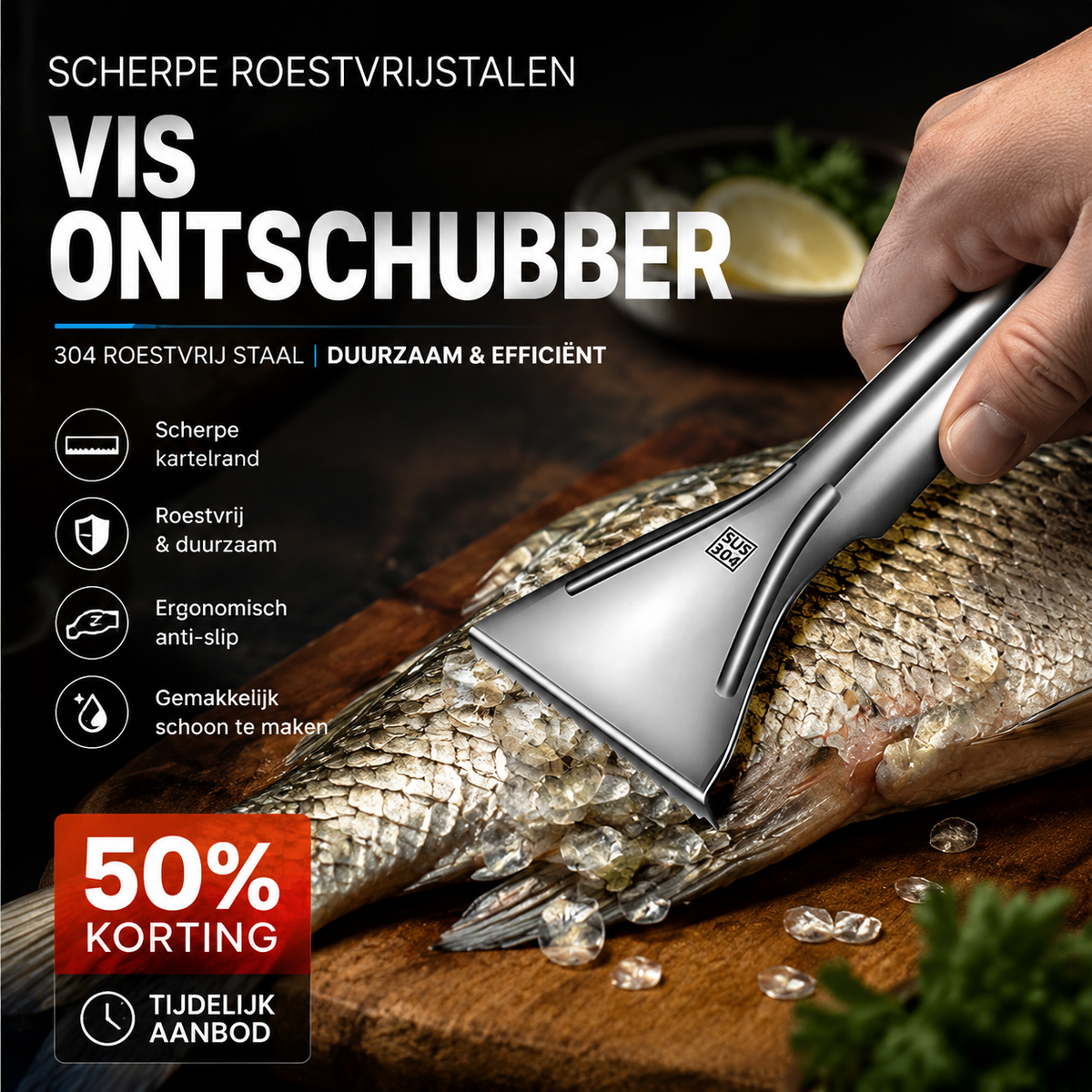 Scherpe roestvrij stalen vis ontschubber