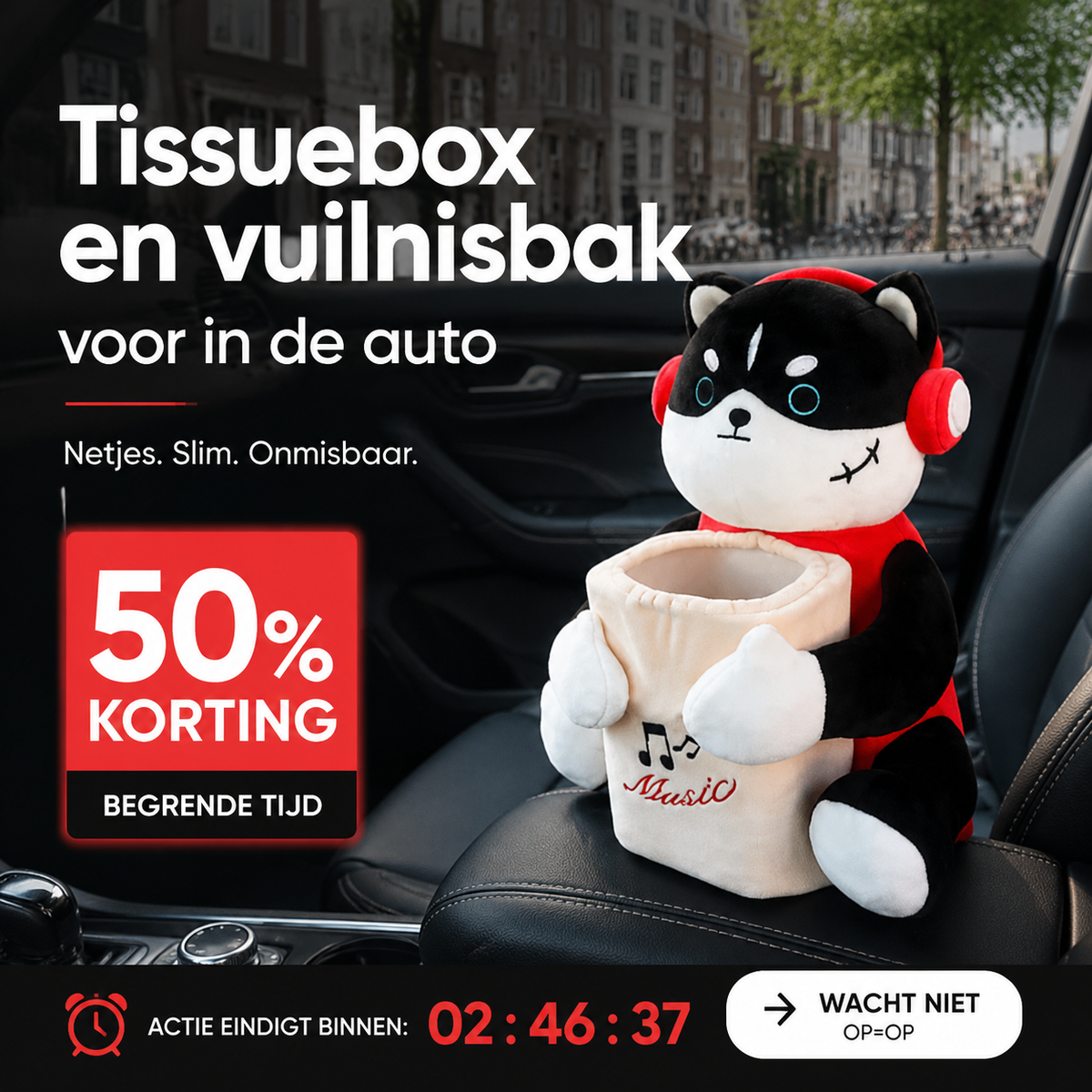 🐒Tissuebox en vuilnisbak voor in de auto