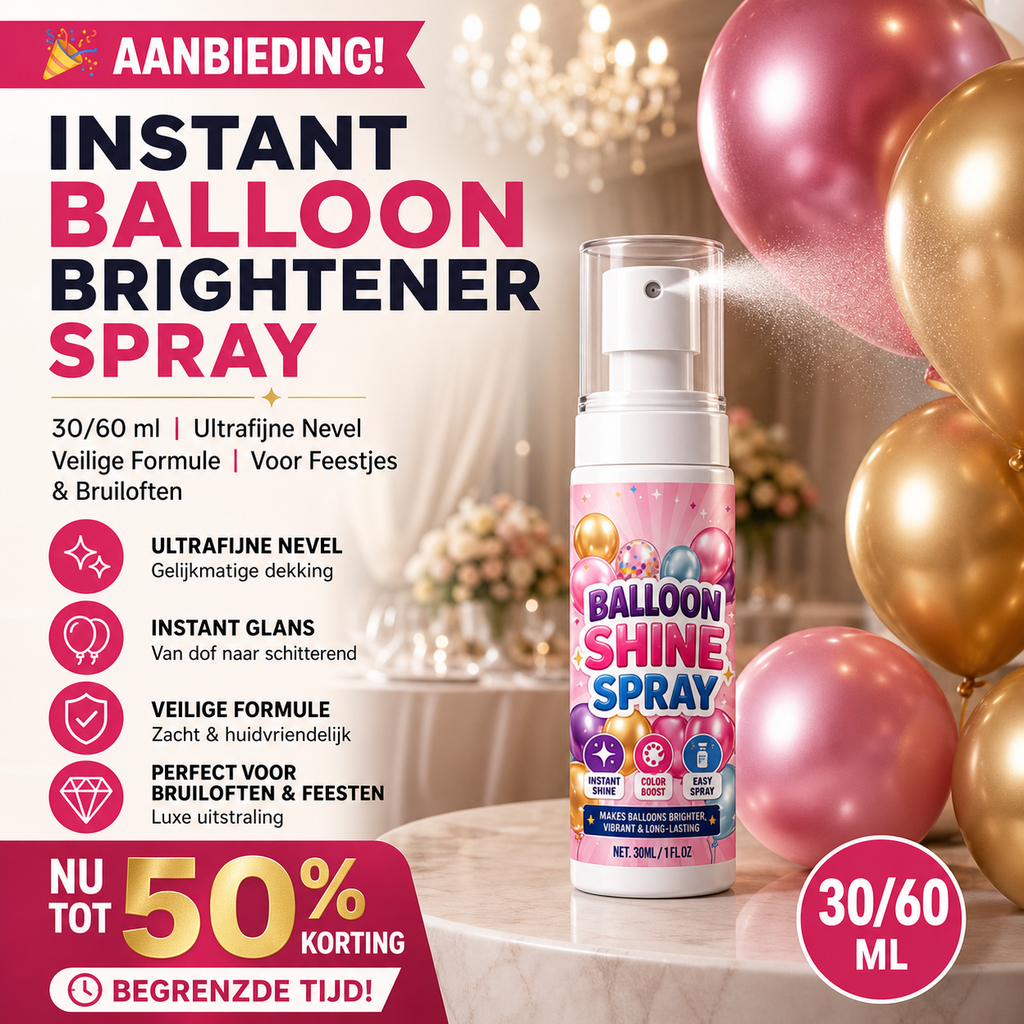 🎉【Aanbieding】🎈✨Instant Balloon Brightener Spray | 30/60 ml | Ultrafijne Nevel | Veilige Formule | Voor Feestjes & Bruiloften💨🎈