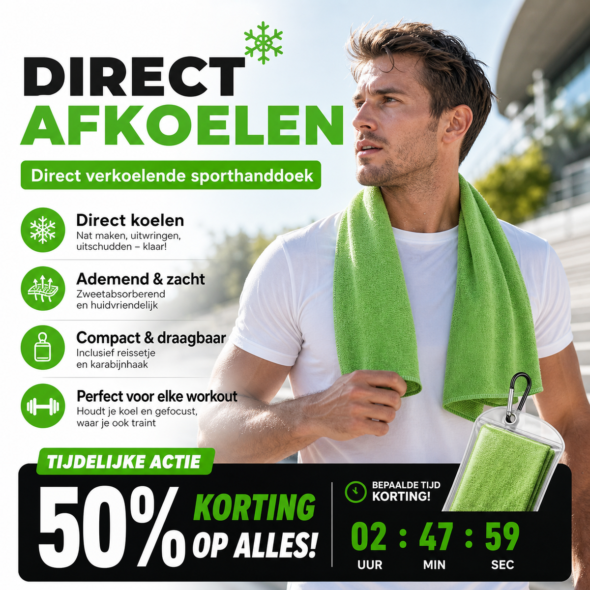 ❄️ Direct afkoelen – Direct verkoelende sporthanddoek – Betalen bij levering 🏋️