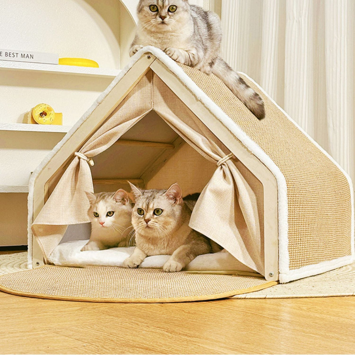 Knus Kattenhuis | Gezellige Kattenvilla met Sisal Krabdak
